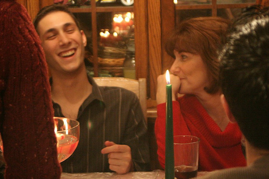 Family by candlelight